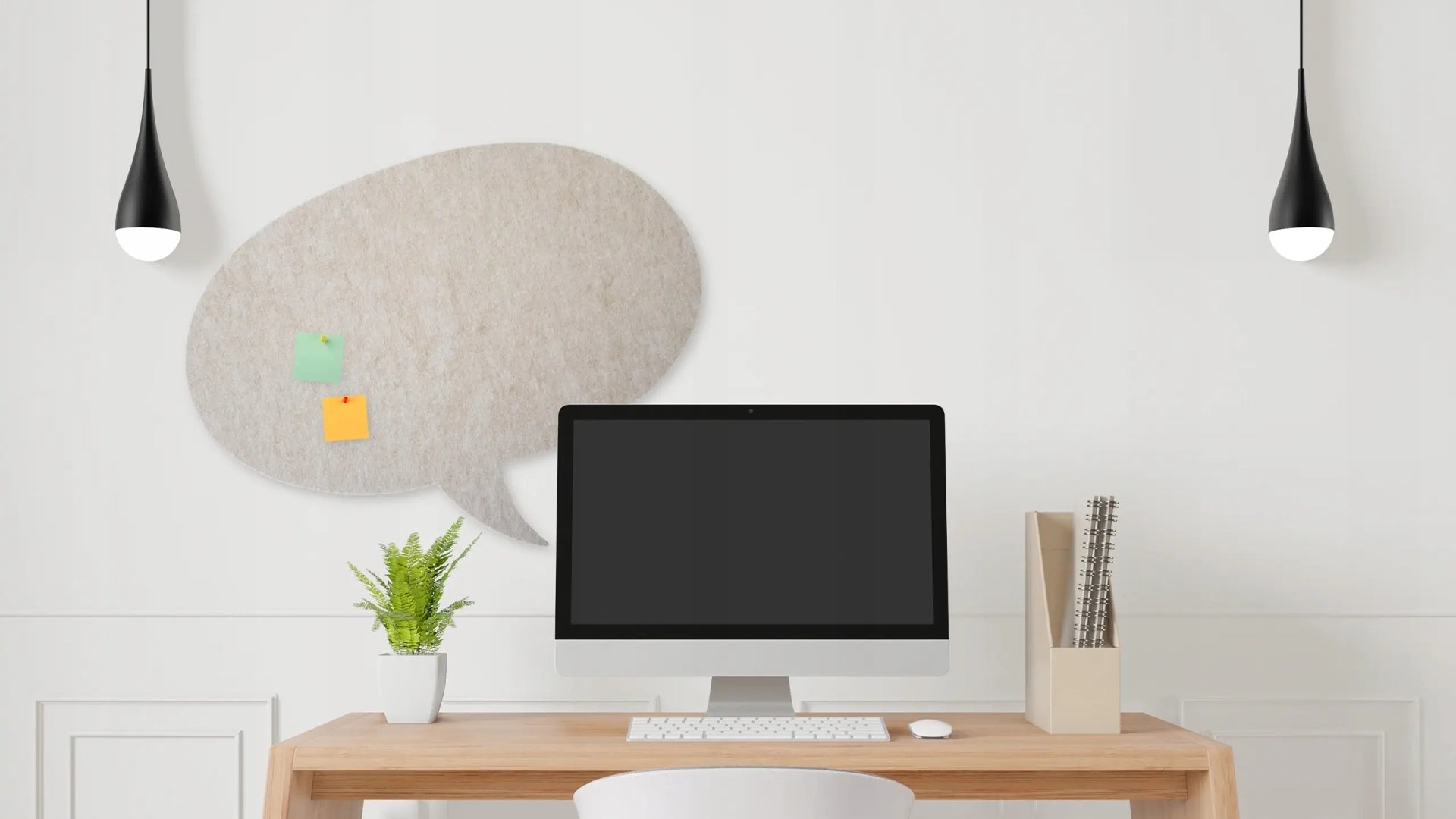 Bulletin Felt Pin Board - BUBBLE in office interior Decormania EU